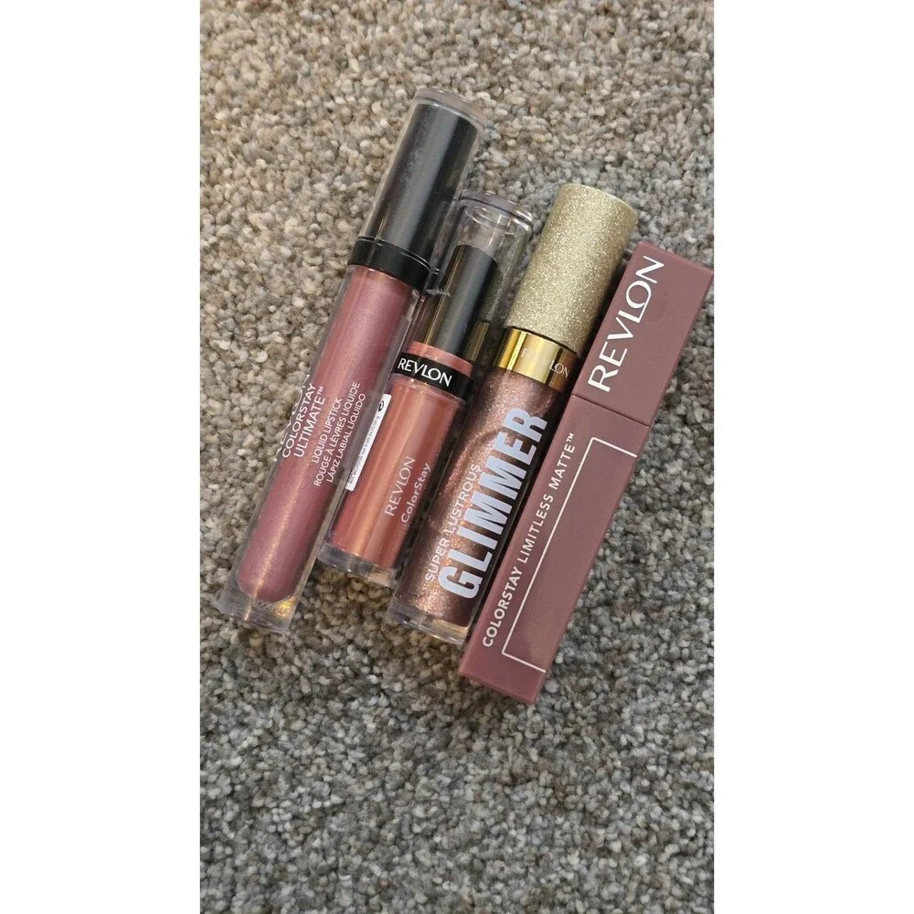 LOT OF 9:RevlonGlimmer Gloss Colorstay,3 Maybelline Color Sensational Liner*NEW*
